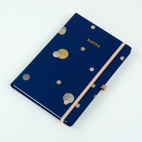 Geprägtes Logo PU-Leder Notizbuch A5 Liniert Bedrucktes Papier Fadenheftung Notizbuch Journal Schultagebuch mit Gummiband