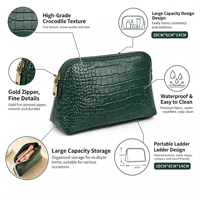 Série Premium JOYSUN – Sac Demi-Lune Tendance et Durable avec Fermeture Éclair, Marron, Effet Croco, Imperméable, Doublure Contrastante, Personnalisable en Peau de Crocodile