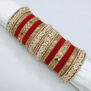 PADMAWATI <b>BANGLES</b> PRIVATE LIMITED Luxury High Quality Tungsten Gold Plated Multi Color Women's <b>Indian</b> Traditional Wedding Party - Product Image 2