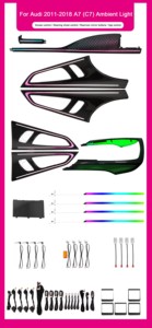 Kit Luci Ambiente <span class=keywords><strong>Auto</strong></span> SJC per <span class=keywords><strong>Audi</strong></span> <span class=keywords><strong>A7</strong></span> C7 2011-2018, Illuminazione Interna a Tema Sinfonia, 64 Colori, Upgrade Decorativo di Lusso - Product Image 5