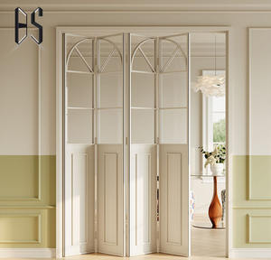 Porte pliante et coulissante en alliage d'aluminium blanc de haute qualité, design rétro français, idéale pour la séparation de salon - Product Image 1