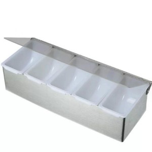 Yml บาร์ KTV กล่องผลไม้ตกแต่งสแตนเลสหกช่องพร้อม<span class=keywords><strong>ฝา</strong></span>ปิดกล่องเก็บผลไม้ร้านชานม - Product Image 1