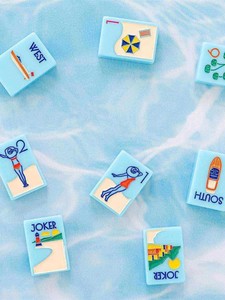 Blue Coast Luxury <b>Entertainment</b> Acrylic Mahjong Set 160Pcs Folding Legs Portable Packaging in Stock Clearance - Product Image 3