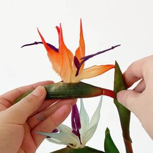 Vero tocco uccello paradiso artificiale blu Strelitzia fiori tropicali disposizione finta pianta casa di nozze laurea - Product Image 3