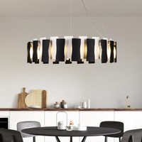 Lustres circulaires en fer noir et blanc au design simple, éclairage de plafond pour salon, chambre à coucher, salle à manger