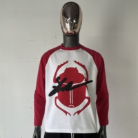 MT1754 T-shirt à col rond et manches raglan pour homme, impression personnalisée sur coton, t-shirt à manches longues pour homme