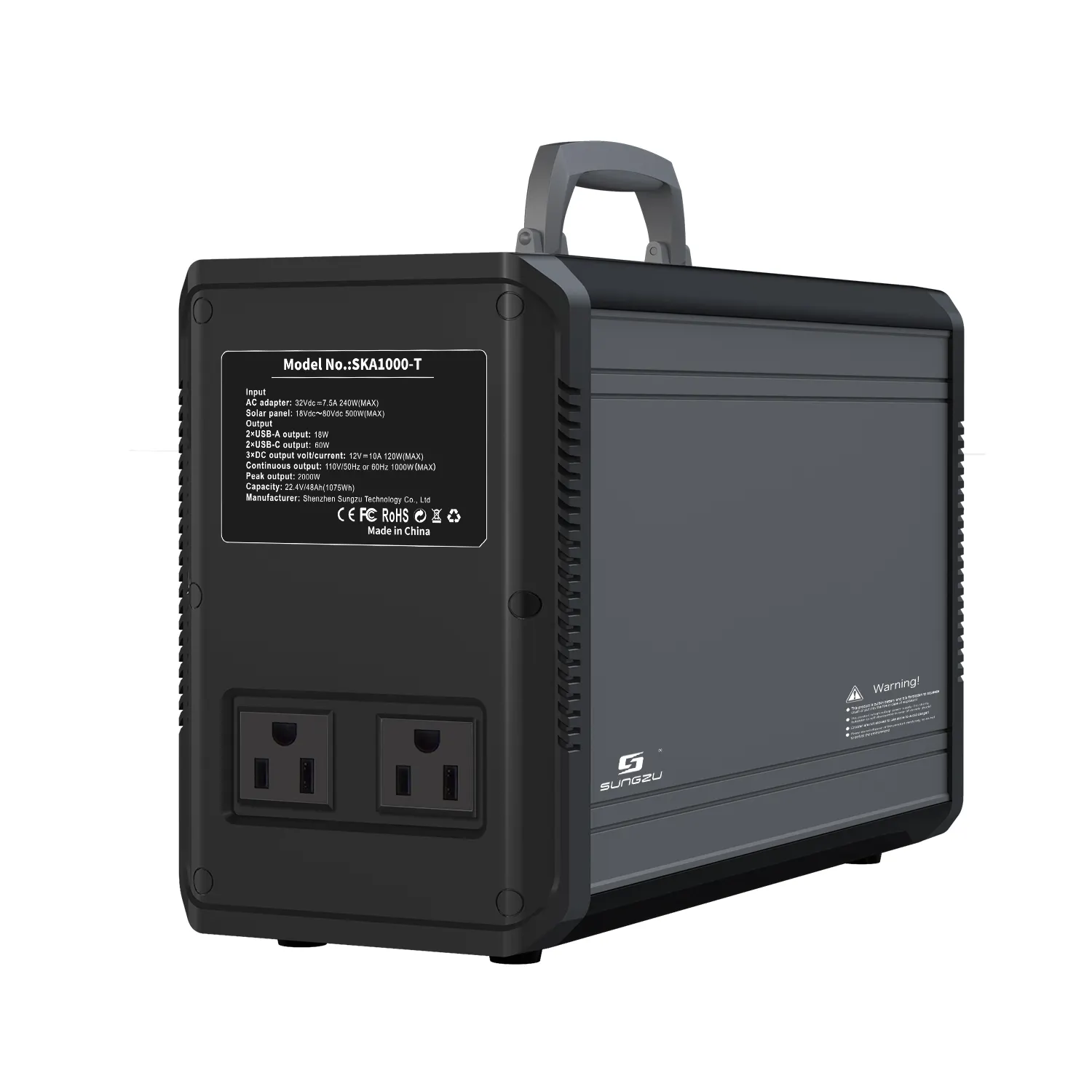 Portable Power Station 1075Wh Máy Phát Điện Năng Lượng Mặt Trời 1000W Trang Chủ Cắm Trại Khẩn Cấp Cung Cấp Năng Lượng Pin LiFePO4 Có Thể Sạc Lại