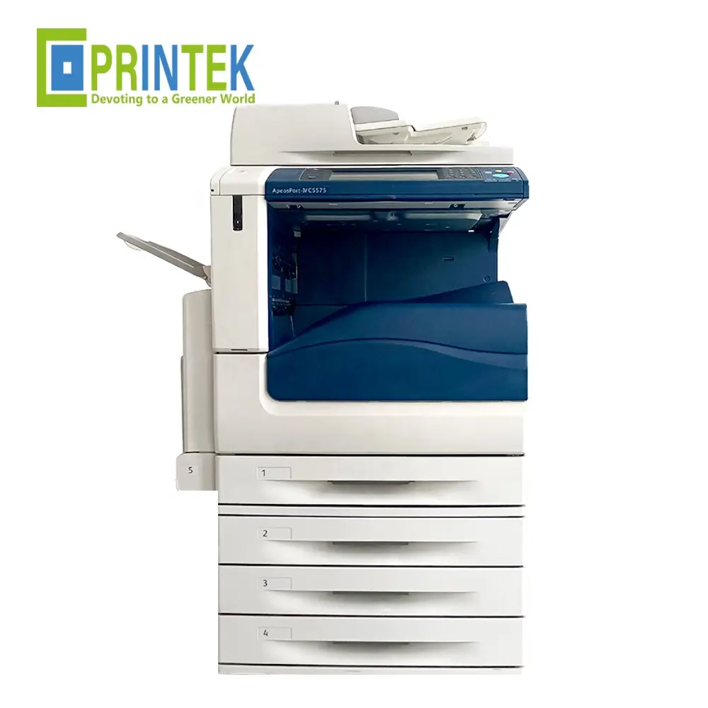 เครื่องพิมพ์มือสองแบบนำกลับมาผลิตใหม่ได้ขนาดกระดาษ A3สำหรับถาด Xerox ApeosPort-IV C5575 USA 4ถาด
