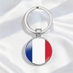 Porte-clés drapeau national français en métal, pendentif personnalisé France, souvenir, prix de gros, sur commande, en solde - Product Image 1