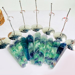 Nouvelle Arrivée : Pointe de Cristal de Fluorite Naturelle, Pierre de Guérison Spirituelle, Tours de Fluorite Colorées avec Support pour Décoration - Product Image 5