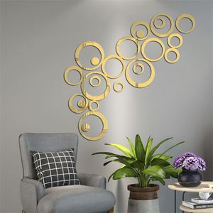 Juego de 24 Adhesivos Decorativos de Pared con Diseño de Círculos y Puntos, Espejo Acrílico, Mural Artístico para Decoración de Sala de Estar y Dormitorio - Product Image 2