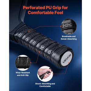 Raquette de pickleball en fibre de carbone bleue Pro, forme standard, noyau en nid d'abeille, pour entraînement des adultes, design sans bordure - Product Image 5