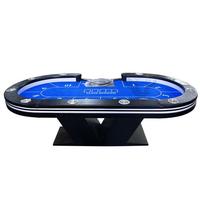 YH – Table de Casino professionnelle de 102 pouces, vente en gros, table de Poker Texas luxueuse, Table de jeu bon marché avec éclairage LED à vendre