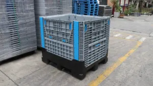 QS Factory Sales Heavy Duty Plastic Collapsible Pallet Crates Wholesale Fruit Use Stackable Foldable Pallet Box