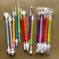 9-teiliges Plastik-Fondant-Skulpturierwerkzeug-Set Töpfer-Modellierwerkzeuge für Kuchen-Blumen-Dekoration Handwerkzeuge