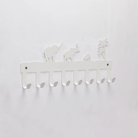 Porte-manteau mural 8 crochets en acier au carbone motif animal de dessin animé pour chambre d'enfant, serviettes et chapeaux – OEM & ODM disponibles