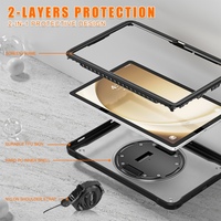 Casing Tablet dengan Penyangga untuk Samsung Galaxy Tab A9+ A11 Plus 11'' X238 X236, Pelindung Hibrida Tahan Banting untuk Seluruh Bodi