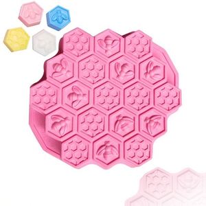 Molde de silicona con forma de panal para pasteles, muestra gratuita de fábrica, molde para velas, jabón DIY, venta caliente, OEM/ODM - Product Image 1