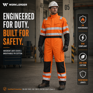 Pantalones de Trabajo de Algodón Modacrílico Resistentes al Fuego, Antiestáticos, con Protección Contra Arco Eléctrico, Nivel de Protección Reflectante B - Product Image 1