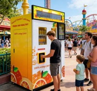 Distributeur de jus d'orange industriel à faible teneur en sucre, système de refroidissement par compresseur, source usine, jus biologique