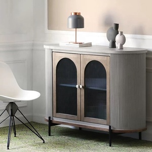 HOT Selling Contemporary Storage Stainless Steel Base Marble Top Wood Display <strong>Kitchen</strong> <strong>Sideboard</strong> <strong>Cabinets</strong> - Product Image 2
