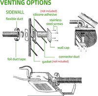 Kit de ventilation pour sèche-linge, tuyau/raccord de conduit/plaque murale, 4 pouces, matière plastique, 5,25 pieds de long, montage mural pour la ventilation de la salle de bain