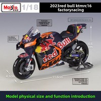 Maisto 1:18 KTM RC16 Modelo de Motocicleta Fundida a Presión con Motor Detallado y Piezas Móviles para Coleccionistas, Regalo, Venta al por Mayor
