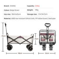Chariot de camping pliable à 4 roues, robuste, avec cadre en aluminium, grande capacité de charge (360 kg), étanche, idéal pour le shopping et les outils – Meilleures ventes