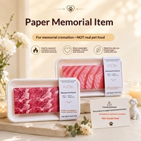 Offrandes rituelles pour animaux de compagnie : Billets de papier, Pièces spirituelles, Bœuf, Saumon, Thon, Entrecôte, Tablettes d'encens Qingming, Premières fournitures funéraires