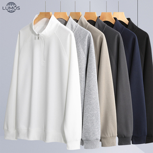 <span class=keywords><strong>Sweat</strong></span>-shirt <span class=keywords><strong>Homme</strong></span> Oversize en Coton de Haute Qualité, Col Montant, Manches Raglan, Demi-Zip, Style Streetwear – Vente en Gros - Product Image 1