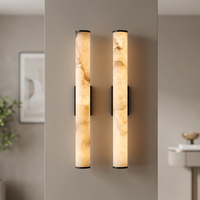 Applique murale cylindrique en marbre espagnol, luminaire mural LED moderne pour chambre, salon, couloir, hôtel