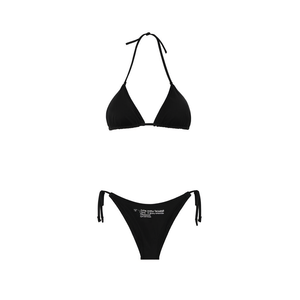 Set Bikini HDJ con Top a Stringa e Slip, Taglie 42 44 46 48, Colori Nero Rosso Verde Blu, in Maglia Elasticizzata a Tinta Unita - Product Image 4
