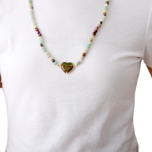 Collar de Piedras Vintage para Mujer, Collar con Colgante de Piedra en Forma de Corazón y Pulsera, Joyería para Yoga, Meditación y Regalo - Product Image 5