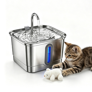 OEM Custom Logo Stainless Steel Pet <b>Water</b> Dispenser Energy Saving Indoor Cat Fountain - Product Image 1