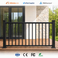 Système de balustrade en aluminium durable à fixation au sol, main courante antirouille pour la sécurité des terrasses, idéal pour la décoration moderne des maisons