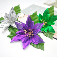 Ornement de Noël ovale gaufré fait main de 13 cm, de haute qualité, en fausse fleur pleine couleur, à suspendre pour couronne, arbre, guirlande - Décoration de fête