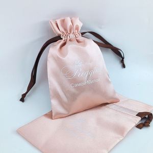Bolsas de satén al por mayor para pelucas, bolsas de satén con cordón y logotipo personalizado para embalaje de joyas - Product Image 5