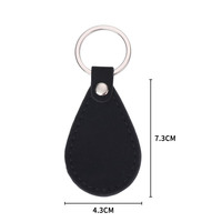 Porte-clés rectangulaire en cuir PU laser, double face, vierge, à imprimer soi-même