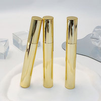 Tube de Rouge à Lèvres Vide Rotatif en PETG Doré, Emballage de Luxe pour Baume à Lèvres, Vente en Gros