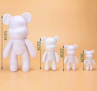 Nouvel ours en PVC souple 2025, ours fluide mignon, ours en briques DIY, ours blanc artisanal pour enfants et adultes