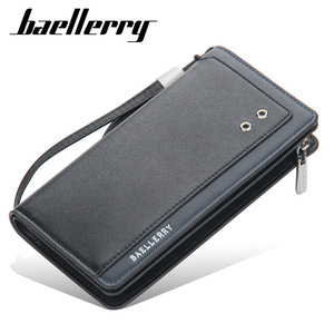 Baellerry Men's <b>Long</b> Wallet PU Leather Large Capacity Clutch <b>Bag</b> With Zipper Everyday Use - Product Image 1