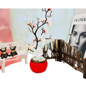 Single Wintersweet <span class=keywords><strong>caqui</strong></span> simulación bonsái primavera ciruela tiro paisajismo ornamento hogar plantas artificiales vegetación - Product Image 5