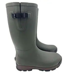 Botas de lluvia de goma de alta calidad para hombre, botas de caza de neopreno a prueba de agua, zapatos de granja, Botas de lluvia