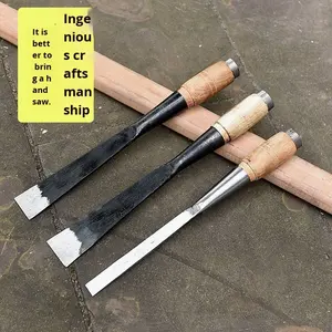 Ensemble de ciseaux plats pour le travail du <span class=keywords><strong>bois</strong></span> - Ciseaux de banc en acier rapide avec manches en <span class=keywords><strong>bois</strong></span>, poignée droite, pour usage industriel et bricolage, sculpture sur <span class=keywords><strong>bois</strong></span> et mortaisage - Product Image 1