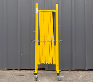 Barriera stradale in acciaio retrattile per riparazione elettrica in lega di alluminio, barricata in acciaio pieghevole per blocchi stradali con ruote - Product Image 3