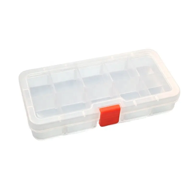 Originallity 10 Grid Small Size Pl3dtic Transflower Storage Box Plastic Shoe Box Logo Customized OPP Bag White Rectangle 50g
