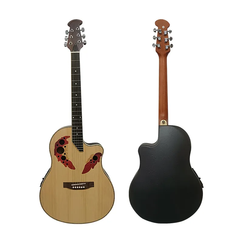 Guitar Manufacturer cheap OEM brand ovation guitar acoustic electric maple neck ovation style guitar with 4-Band EQ