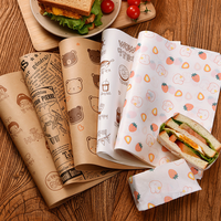 Logo personnalisé papier résistant à l'huile pour hamburger de qualité alimentaire emballage d'épicerie papier d'emballage anti-graisse frites restauration rapide papier sulfurisé