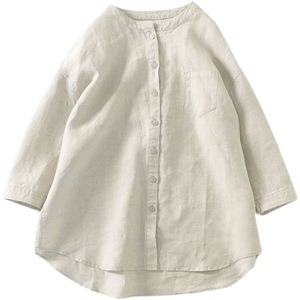 Camicetta da <span class=keywords><strong>donna</strong></span> in cotone e lino a maniche corte a sette punti, tinta unita, stile giapponese, vestibilità ampia, collezione estiva 2026 - Vendita all'ingrosso - Product Image 5