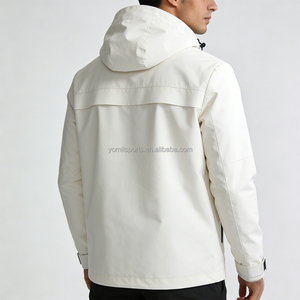 YOUMI Custom OEM White Waterproof Printed Windbreaker Jacket <strong>Men</strong> Autumn <strong>Summer</strong> Outdoor Rain <strong>Coat</strong> <strong>for</strong> Hiking and Commuting - Product Image 2
